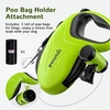 image:imagePecute 32ft Retractable Dog Leash with Reflective Strips 360 TangleFree OneButton Control amp Sturdiness Nylon Material Long Leash Retractable with Poop Bag Holder for Small Medium DogGreen