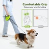 image:imagePecute 32ft Retractable Dog Leash with Reflective Strips 360 TangleFree OneButton Control amp Sturdiness Nylon Material Long Leash Retractable with Poop Bag Holder for Small Medium DogGreen