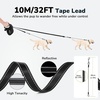 image:imagePecute 32ft Retractable Dog Leash with Reflective Strips 360 TangleFree OneButton Control amp Sturdiness Nylon Material Long Leash Retractable with Poop Bag Holder for Small Medium DogBlack