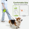 image:imagePecute 32ft Retractable Dog Leash with Reflective Strips 360 TangleFree OneButton Control amp Sturdiness Nylon Material Long Leash Retractable with Poop Bag Holder for Small Medium DogGreen