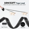 image:imagePecute 32ft Retractable Dog Leash with Reflective Strips 360 TangleFree OneButton Control amp Sturdiness Nylon Material Long Leash Retractable with Poop Bag Holder for Small Medium DogBlack