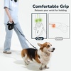 image:imagePecute 32ft Retractable Dog Leash with Reflective Strips 360 TangleFree OneButton Control amp Sturdiness Nylon Material Long Leash Retractable with Poop Bag Holder for Small Medium DogBlack
