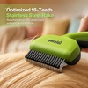 image:imagePecute SelfCleaning Undercoat Rake for Dogs and Cats 304 Stainless Steel Dematting Deshedding Tool Combo Deshedding Brush for Thick Double Coats Long Hair with Dense Undercoats Heavy Shedding