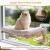 image:imagePecute Cat Window Hammock Foldable Space Saving Cat Window Bed with Soft Cushion Sturdy Wood Frame Hanging Cats Lounge Seat Collapsible Large Perch with Suction Cups for Indoor CatsGrey 26 LWhite