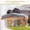 image:imagePecute Cat Window Hammock Foldable Space Saving Cat Window Bed with Soft Cushion Sturdy Wood Frame Hanging Cats Lounge Seat Collapsible Large Perch with Suction Cups for Indoor CatsGrey 26 LGrey