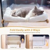 image:imagePecute Cat Window Hammock Foldable Space Saving Cat Window Bed with Soft Cushion Sturdy Wood Frame Hanging Cats Lounge Seat Collapsible Large Perch with Suction Cups for Indoor CatsGrey 26 LWhite
