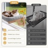 image:imagePecute Cat Window Hammock Foldable Space Saving Cat Window Bed with Soft Cushion Sturdy Wood Frame Hanging Cats Lounge Seat Collapsible Large Perch with Suction Cups for Indoor CatsGrey 26 LGrey