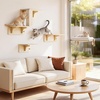 image:imagePecute Cat Window Hammock Foldable Space Saving Cat Window Bed with Soft Cushion Sturdy Wood Frame Hanging Cats Lounge Seat Collapsible Large Perch with Suction Cups for Indoor CatsGrey 26 LWhite