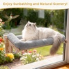 image:imagePecute Cat Window Hammock Foldable Space Saving Cat Window Bed with Soft Cushion Sturdy Wood Frame Hanging Cats Lounge Seat Collapsible Large Perch with Suction Cups for Indoor CatsGrey 26 LGrey