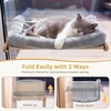 image:imagePecute Cat Window Hammock Foldable Space Saving Cat Window Bed with Soft Cushion Sturdy Wood Frame Hanging Cats Lounge Seat Collapsible Large Perch with Suction Cups for Indoor CatsGrey 26 LGrey