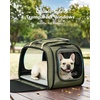 image:imagePecute Cat Carrier for Dog Pet Carrier with Bubble Window Stable Large Space Pet CarrierBreathable SoftSided Dog Carrier with Locking Zippers Sunshade Pet Travel Bag for Small Dog CatOlive Green LDark Green