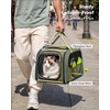 image:imagePecute Cat Carrier for Dog Pet Carrier with Bubble Window Stable Large Space Pet CarrierBreathable SoftSided Dog Carrier with Locking Zippers Sunshade Pet Travel Bag for Small Dog CatOlive Green LDark Green