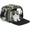 image:imagePecute Cat Carrier for Dog Pet Carrier with Bubble Window Stable Large Space Pet CarrierBreathable SoftSided Dog Carrier with Locking Zippers Sunshade Pet Travel Bag for Small Dog CatOlive Green LDark Green