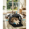 image:imagePecute Cat Carrier for Dog Pet Carrier with Bubble Window Stable Large Space Pet CarrierBreathable SoftSided Dog Carrier with Locking Zippers Sunshade Pet Travel Bag for Small Dog CatOlive Green LGray