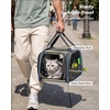 image:imagePecute Cat Carrier for Dog Pet Carrier with Bubble Window Stable Large Space Pet CarrierBreathable SoftSided Dog Carrier with Locking Zippers Sunshade Pet Travel Bag for Small Dog CatOlive Green LGray