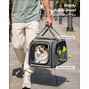 image:imagePecute Cat Carrier for Dog Pet Carrier with Bubble Window Stable Large Space Pet CarrierBreathable SoftSided Dog Carrier with Locking Zippers Sunshade Pet Travel Bag for Small Dog CatOlive Green LGray