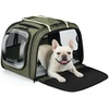 image:imagePecute Cat Carrier for Dog Pet Carrier with Bubble Window Stable Large Space Pet CarrierBreathable SoftSided Dog Carrier with Locking Zippers Sunshade Pet Travel Bag for Small Dog CatOlive Green LDark Green