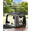 image:imagePecute Cat Carrier for Dog Pet Carrier with Bubble Window Stable Large Space Pet CarrierBreathable SoftSided Dog Carrier with Locking Zippers Sunshade Pet Travel Bag for Small Dog CatOlive Green LGray