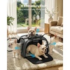 image:imagePecute Cat Carrier for Dog Pet Carrier with Bubble Window Stable Large Space Pet CarrierBreathable SoftSided Dog Carrier with Locking Zippers Sunshade Pet Travel Bag for Small Dog CatOlive Green LGray