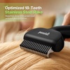 image:imagePecute SelfCleaning Undercoat Rake for Dogs and Cats 304 Stainless Steel Dematting Deshedding Tool Combo Deshedding Brush for Thick Double Coats Long Hair with Dense Undercoats Heavy SheddingBlackSelfCleaning