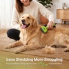 image:imagePecute SelfCleaning Undercoat Rake for Dogs and Cats 304 Stainless Steel Dematting Deshedding Tool Combo Deshedding Brush for Thick Double Coats Long Hair with Dense Undercoats Heavy SheddingGreenSelfCleaning