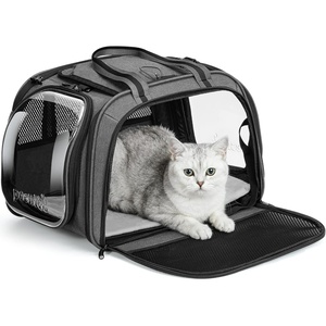 image:imagePecute Cat Carrier for Dog Pet Carrier with Bubble Window Stable Large Space Pet CarrierBreathable SoftSided Dog Carrier with Locking Zippers Sunshade Pet Travel Bag for Small Dog CatOlive Green LGray