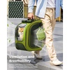 image:imagePecute Cat Backpack CarrierLarge Space Cat Bubble BackpackErgonomicKhaki  Color BlockingSunshade curtainFolding bowlTransparent windowSturdyLarge mesh on both sides for breathabilityGreenonGreen Color Blocking