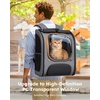 image:imagePecute Cat Backpack CarrierLarge Space Cat Bubble BackpackErgonomicKhaki  Color BlockingSunshade curtainFolding bowlTransparent windowSturdyLarge mesh on both sides for breathabilityGrayonGray Color Blocking