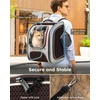 image:imagePecute Cat Backpack CarrierLarge Space Cat Bubble BackpackErgonomicKhaki  Color BlockingSunshade curtainFolding bowlTransparent windowSturdyLarge mesh on both sides for breathabilityKhakionKhaki Color Blocking