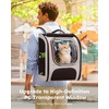 image:imagePecute Cat Backpack CarrierLarge Space Cat Bubble BackpackErgonomicKhaki  Color BlockingSunshade curtainFolding bowlTransparent windowSturdyLarge mesh on both sides for breathabilityKhakionKhaki Color Blocking