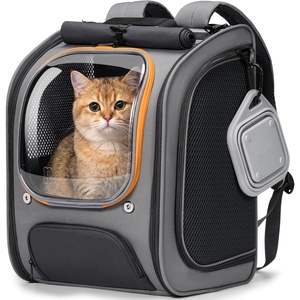 image:imagePecute Cat Backpack CarrierLarge Space Cat Bubble BackpackErgonomicKhaki  Color BlockingSunshade curtainFolding bowlTransparent windowSturdyLarge mesh on both sides for breathabilityGrayonGray Color Blocking