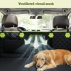 image:imagePecute Dog Car Seat Cover for Back Seat 5354  2362 in Car Window Fixing for Maximum Car Protection Leather Fabric Back Seat Extender for Dogs Waterproof amp ScratchResistant Support to 330 lbs2in1 dog hammock style