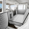 image:imagePecute Dog Car Seat Cover for Back Seat 5354  2362 in Car Window Fixing for Maximum Car Protection Leather Fabric Back Seat Extender for Dogs Waterproof amp ScratchResistant Support to 330 lbsfull surrounded style gray
