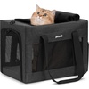 image:imagePecute Cat Carrier Portable Dog Carrier with Stable Structure Breathable Mesh Fabric Bag for PetsDark Grey