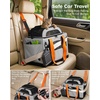 image:imagePecute Top Expandable Cat Carrier Sturdy Pet Bag with 5mm AntiCollapse Steel Frame Soft Dog Carrier for Car Travel Vet Visits Outdoor HammockFoldable Travel Crate with Leakproof Pee Pad amp BowlBlueGrey
