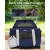 image:imagePecute Top Expandable Cat Carrier Sturdy Pet Bag with 5mm AntiCollapse Steel Frame Soft Dog Carrier for Car Travel Vet Visits Outdoor HammockFoldable Travel Crate with Leakproof Pee Pad amp BowlBlueBlue
