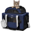 image:imagePecute Top Expandable Cat Carrier Sturdy Pet Bag with 5mm AntiCollapse Steel Frame Soft Dog Carrier for Car Travel Vet Visits Outdoor HammockFoldable Travel Crate with Leakproof Pee Pad amp BowlBlueBlue