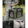image:imagePecute Cat Carrier Stable Pet Carrier with Privacy PartitionLight Blue  Safe For Car Travel Stable Steel Frame SoftSided Pet Carrier Bag For Dogs And Cats Up To 11lbs Foldable DesignGreen