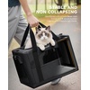 image:imagePecute Cat Carrier Stable Pet Carrier with Privacy PartitionLight Blue  Safe For Car Travel Stable Steel Frame SoftSided Pet Carrier Bag For Dogs And Cats Up To 11lbs Foldable DesignDark Gray