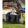 image:imagePecute Cat Carrier Stable Pet Carrier with Privacy PartitionLight Blue  Safe For Car Travel Stable Steel Frame SoftSided Pet Carrier Bag For Dogs And Cats Up To 11lbs Foldable DesignDark Gray