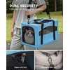 image:imagePecute Cat Carrier Stable Pet Carrier with Privacy PartitionLight Blue  Safe For Car Travel Stable Steel Frame SoftSided Pet Carrier Bag For Dogs And Cats Up To 11lbs Foldable DesignLight Blue