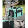 image:imagePecute Cat Carrier Stable Pet Carrier with Privacy PartitionLight Blue  Safe For Car Travel Stable Steel Frame SoftSided Pet Carrier Bag For Dogs And Cats Up To 11lbs Foldable DesignLight Green
