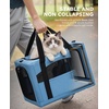 image:imagePecute Cat Carrier Stable Pet Carrier with Privacy PartitionLight Blue  Safe For Car Travel Stable Steel Frame SoftSided Pet Carrier Bag For Dogs And Cats Up To 11lbs Foldable DesignLight Blue