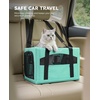 image:imagePecute Cat Carrier Stable Pet Carrier with Privacy PartitionLight Blue  Safe For Car Travel Stable Steel Frame SoftSided Pet Carrier Bag For Dogs And Cats Up To 11lbs Foldable DesignLight Green