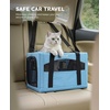 image:imagePecute Cat Carrier Stable Pet Carrier with Privacy PartitionLight Blue  Safe For Car Travel Stable Steel Frame SoftSided Pet Carrier Bag For Dogs And Cats Up To 11lbs Foldable DesignLight Blue