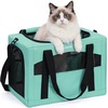 image:imagePecute Cat Carrier Stable Pet Carrier with Privacy PartitionLight Blue  Safe For Car Travel Stable Steel Frame SoftSided Pet Carrier Bag For Dogs And Cats Up To 11lbs Foldable DesignLight Green