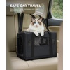 image:imagePecute Cat Carrier Stable Pet Carrier with Privacy PartitionLight Blue  Safe For Car Travel Stable Steel Frame SoftSided Pet Carrier Bag For Dogs And Cats Up To 11lbs Foldable DesignDark Gray