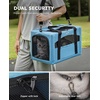 image:imagePecute Cat Carrier Stable Pet Carrier with Privacy PartitionLight Blue  Safe For Car Travel Stable Steel Frame SoftSided Pet Carrier Bag For Dogs And Cats Up To 11lbs Foldable DesignLight Blue