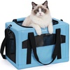 image:imagePecute Cat Carrier Stable Pet Carrier with Privacy PartitionLight Blue  Safe For Car Travel Stable Steel Frame SoftSided Pet Carrier Bag For Dogs And Cats Up To 11lbs Foldable DesignLight Blue