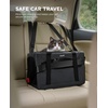 image:imagePecute Cat Carrier Stable Pet Carrier with Privacy PartitionLight Blue  Safe For Car Travel Stable Steel Frame SoftSided Pet Carrier Bag For Dogs And Cats Up To 11lbs Foldable DesignDark Gray Regular